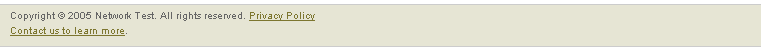 Network Test Footer.